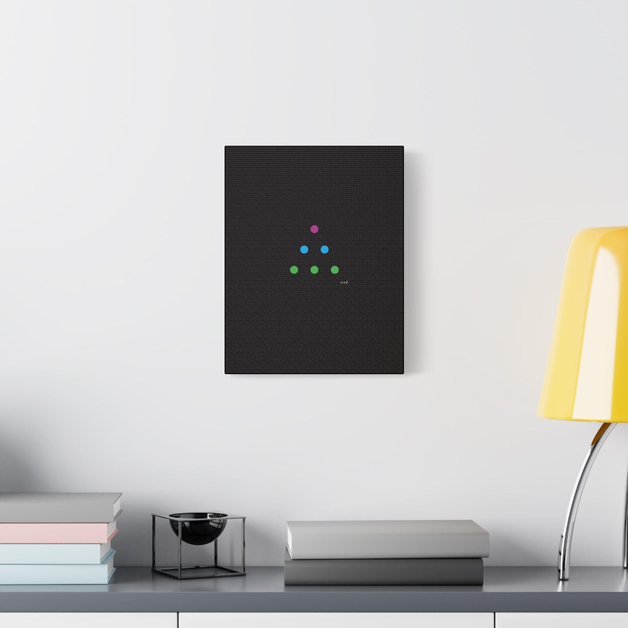 SSK DOTS Florescent Series Geometric Dots Matte Canvas Art — Minimalist Abstract Wall Decor