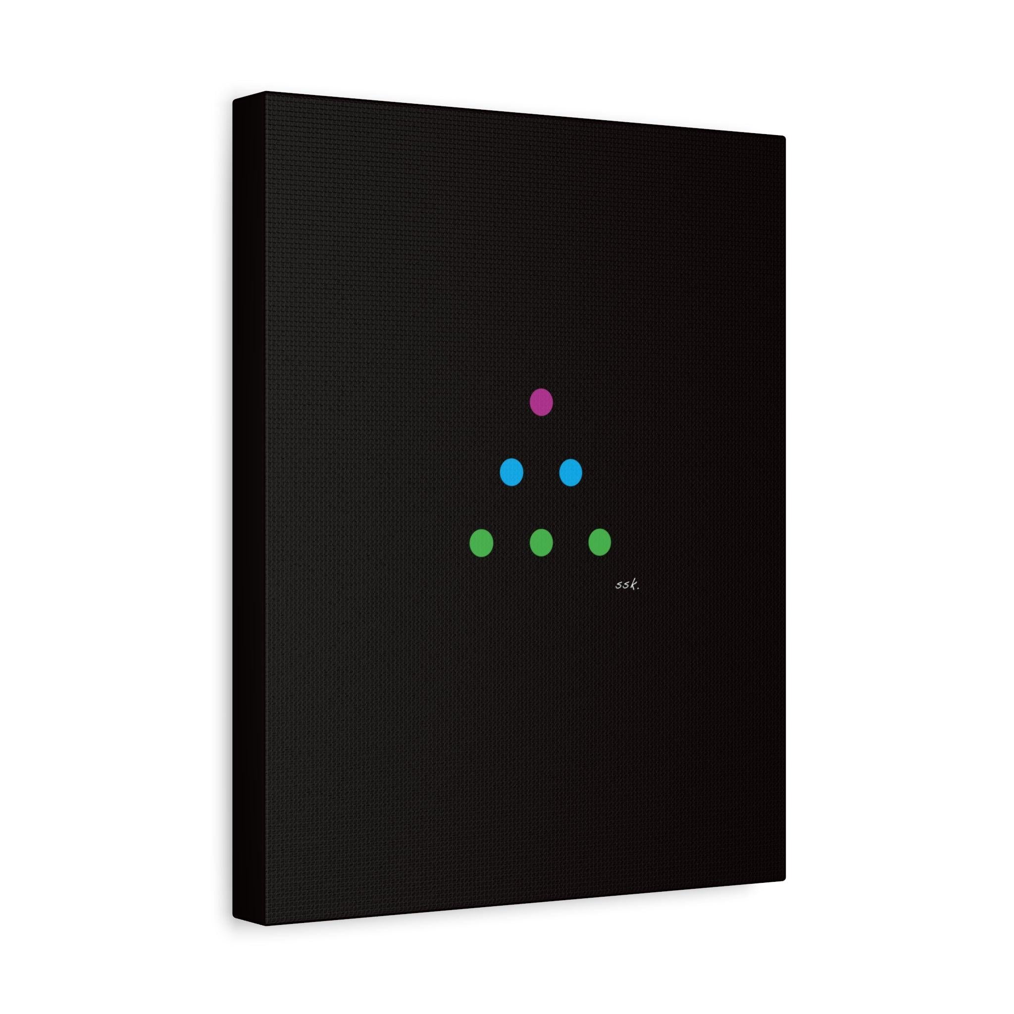 SSK DOTS Florescent Series Geometric Dots Matte Canvas Art — Minimalist Abstract Wall Decor