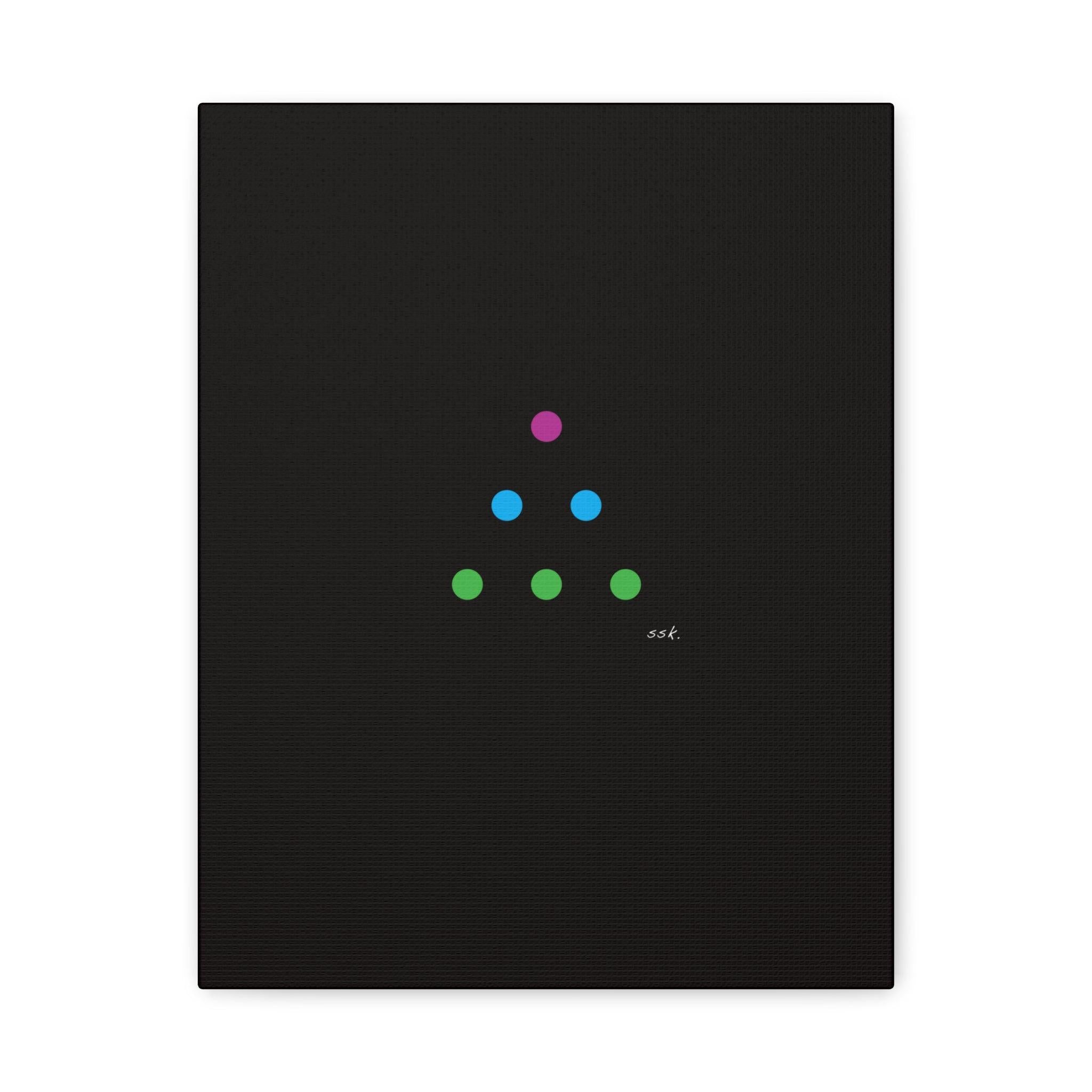 SSK DOTS Florescent Series Geometric Dots Matte Canvas Art — Minimalist Abstract Wall Decor